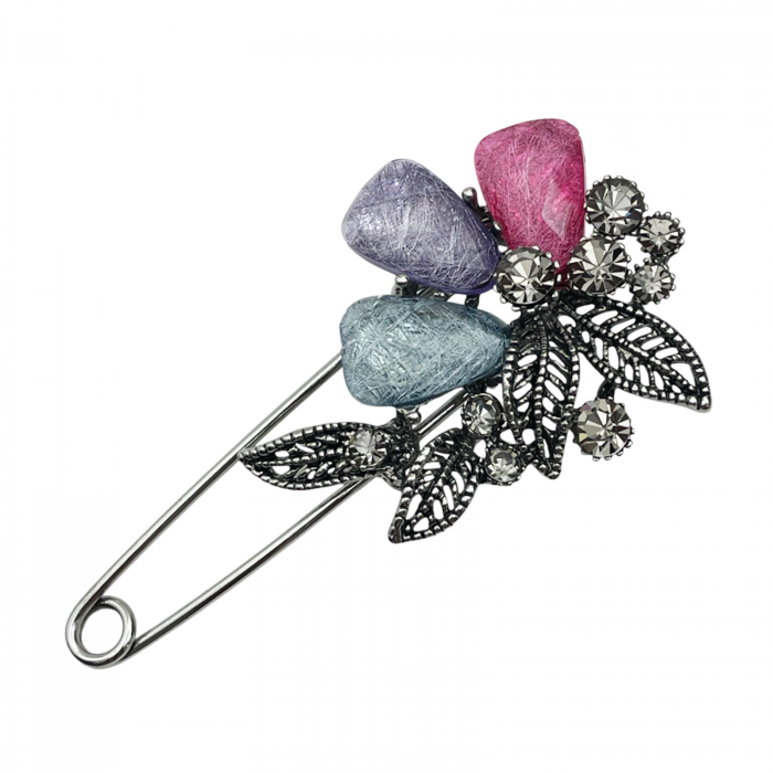 Brosa - Ac de siguranta MARGOT, Argintiu, 7.5cm [1]