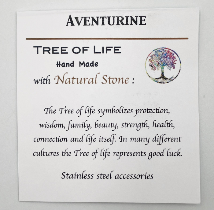 Pandantiv Pomul Vietii cu pietre de aventurin LIFE, 5cm [2]