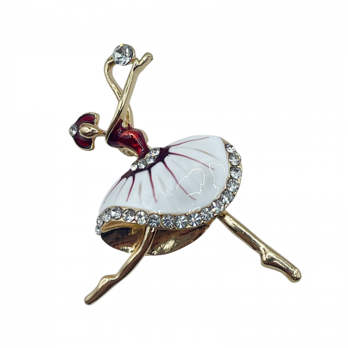 Brosa Balerina cu strasuri LOUISE, AURIU, 6cm [1]