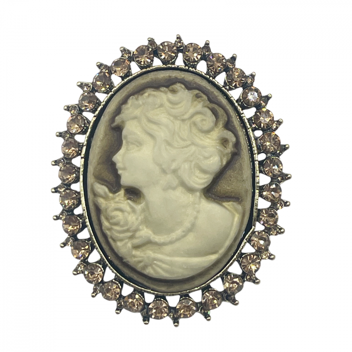 Brosa Camee ELIZABETH, Auriu, 5cm [1]