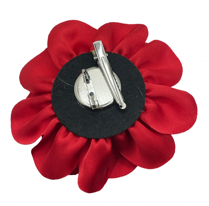 Brosa Floare GRACE, Rosu, 10cm, Cu clips pentru par [2]