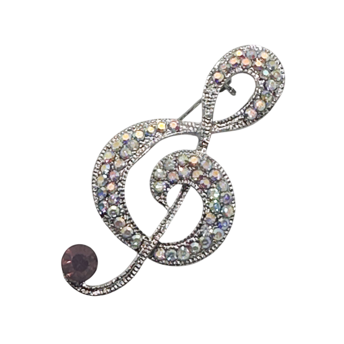 Brosa Cheia Sol cu cristale RAINBOW, Argintiu, 5 cm [2]