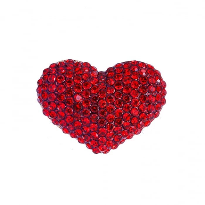 Brosa inima cu strasuri AMORE, Rosu, 3cm [3]