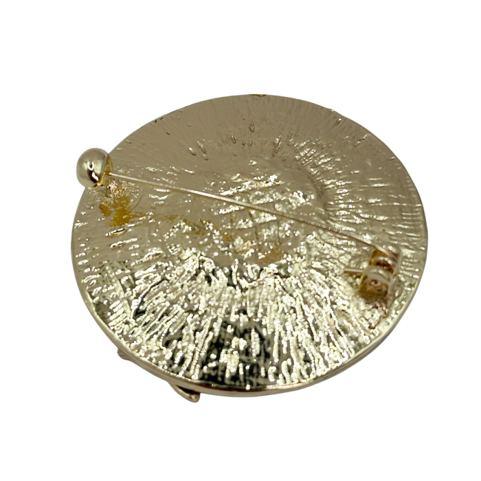 Brosa Copacul Vietii BLOOM Maro- Auriu – Model Rotund Elegant  [2]