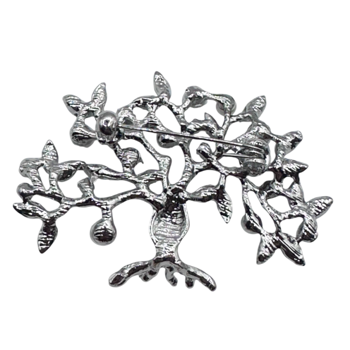 Brosa Copacul Vietii argintiu cu perlute LIFE [2]