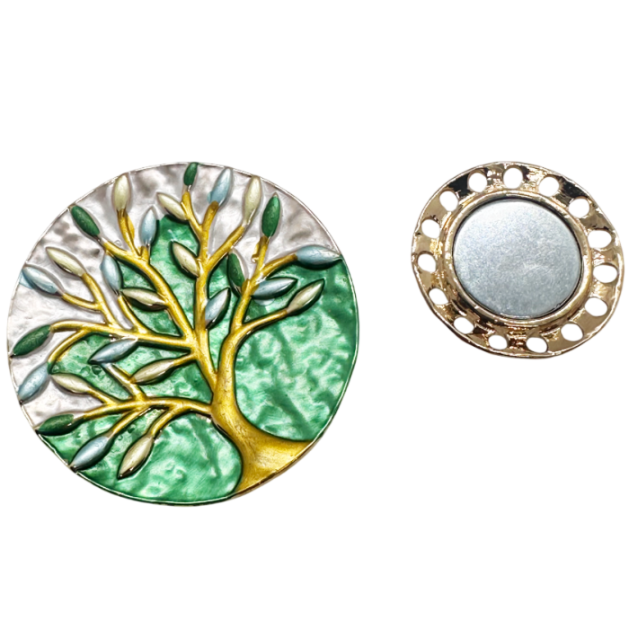 Brosa Copacul Vietii Magnetica – Model Rotund Elegant Verde [2]