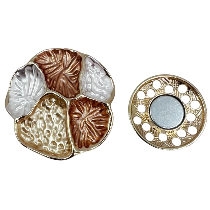 Brosa aurie cu magnet si mozaic aramiu ESME - Model Elegant  [2]