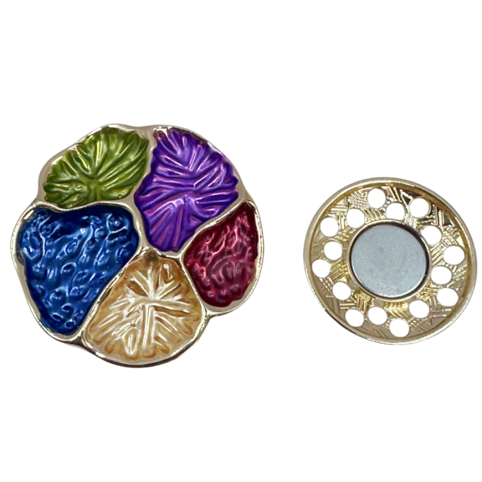 Brosa aurie cu magnet si mozaic curcubeu ESME - Model Elegant  [2]