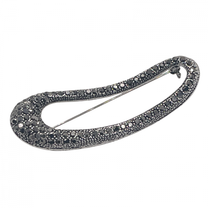 Brosa cu marcasite CELINE, Argintiu, 7cm [1]