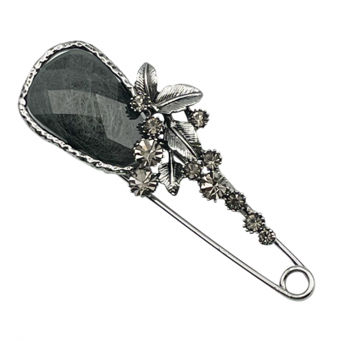 Brosa - Ac de siguranta MARGOT, Argintiu, 7.5cm [2]