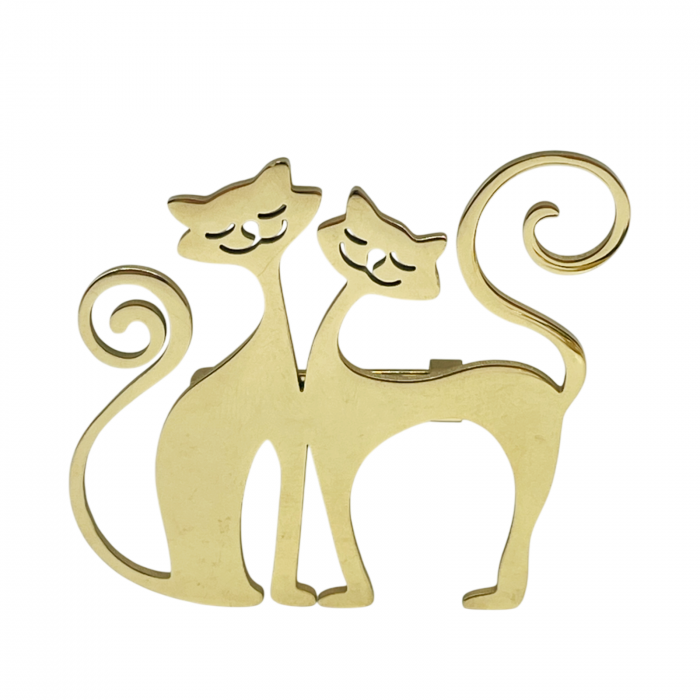Brosa cu Pisici KITTEN, Auriu, 5cm [1]
