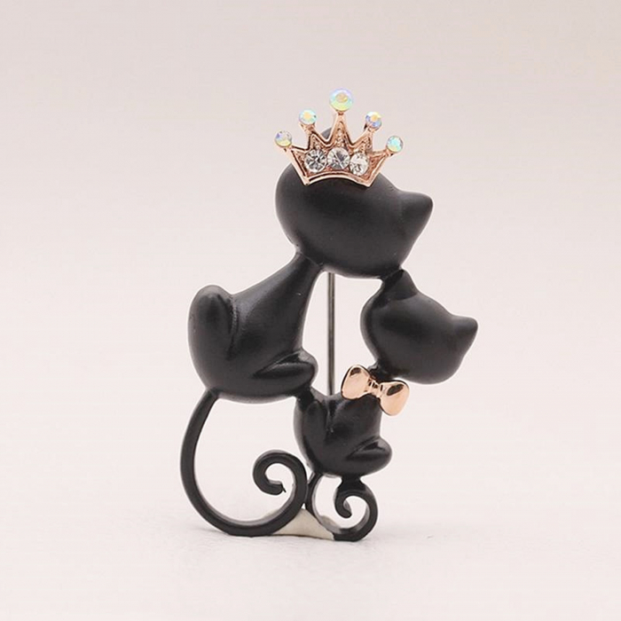 Brosa cu pisici KITTEN, Negru, 3.5cm [2]
