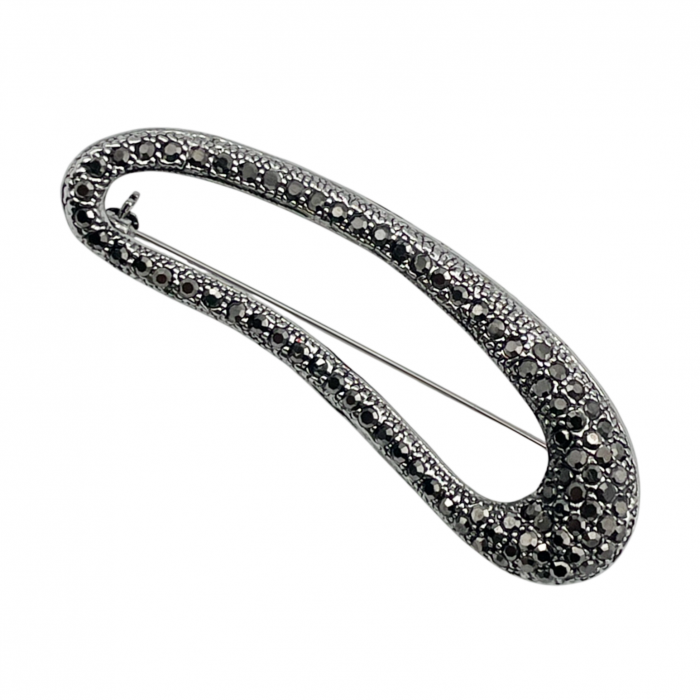 Brosa cu marcasite CELINE, Argintiu, 7cm [2]