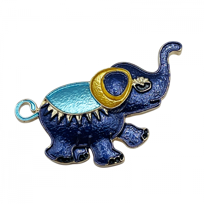Brosa Elefant PERCY, Albastru, 5.5cm [1]