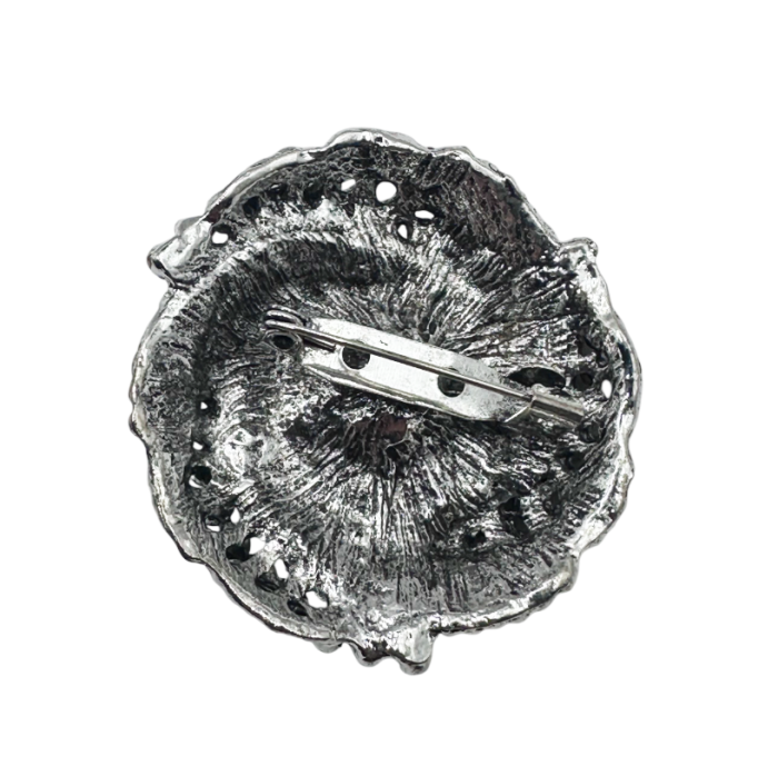 Brosa eleganta ELIZABETH argintie cu perla si strasuri [2]