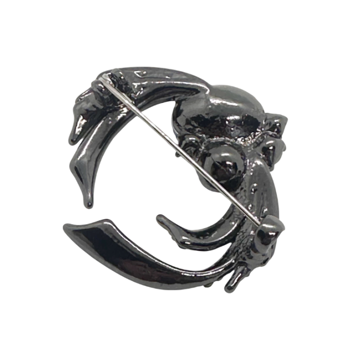 Brosa Eleganta argintie SAPHIRE cu cristal albastru [2]