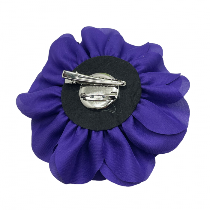 Brosa Floare BEAUTY, Mov prafuit, 15cm, Cu clips pentru par [2]