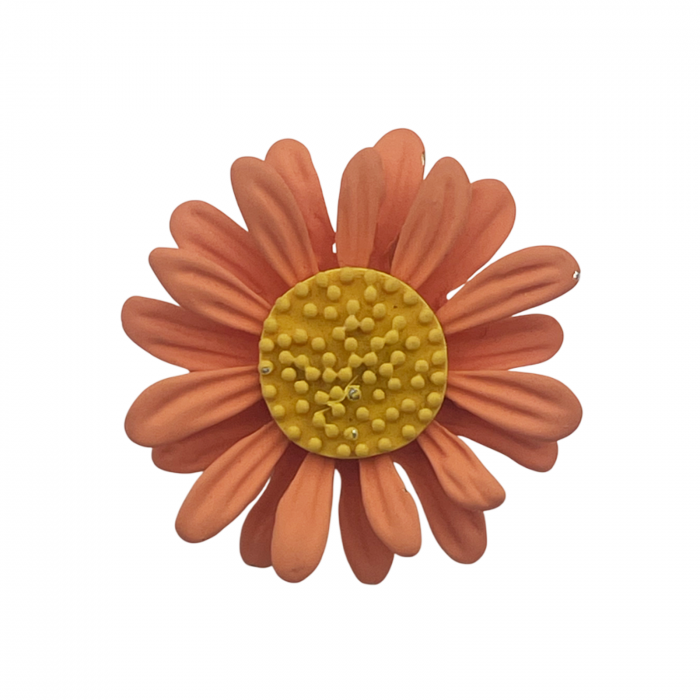 Brosa Floare DAISY, Portocaliu, 3cm [2]