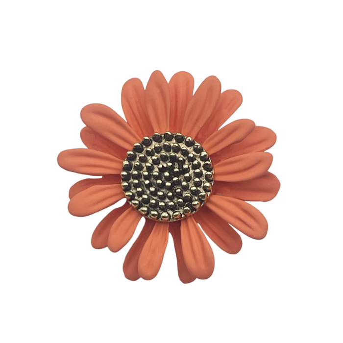 Brosa Floare DAISY, Portocaliu, 3cm [1]
