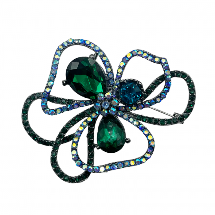 Brosa Floare FANCY, 5cm, Argintiu [1]