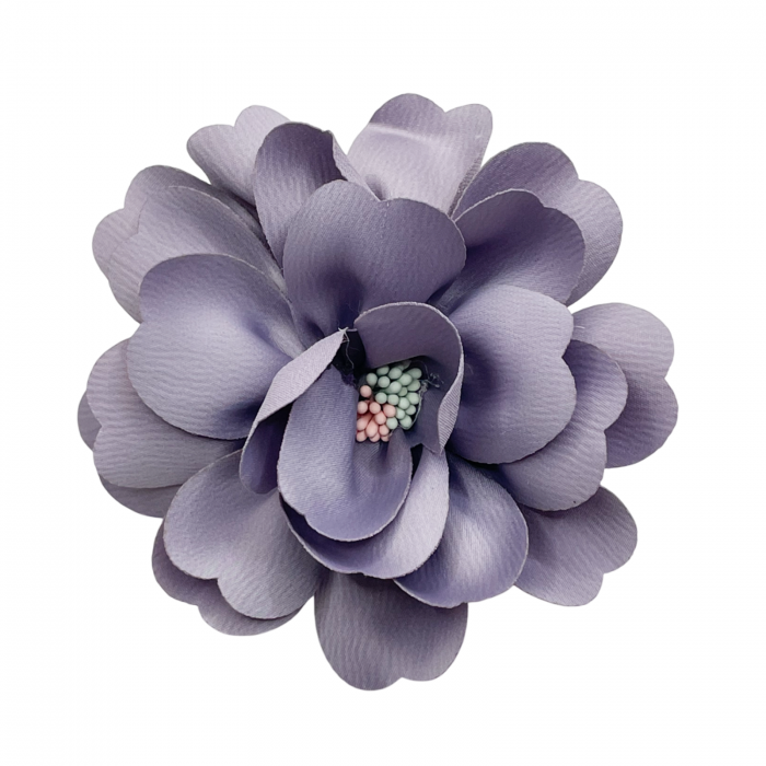 Brosa Floare GRACE, Mov prafuit, 10cm, Cu clips pentru par [1]