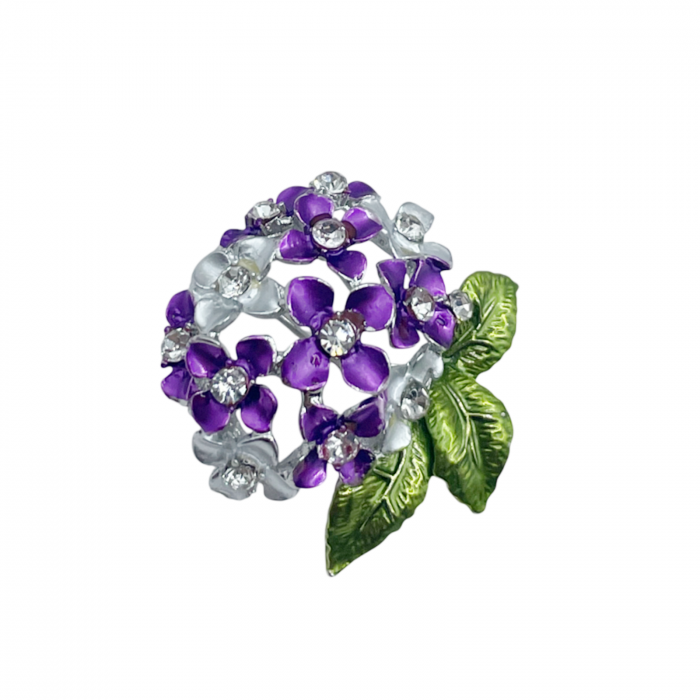 Brosa Floare cu strasuri BONNIE, Argintiu, 3cm [1]