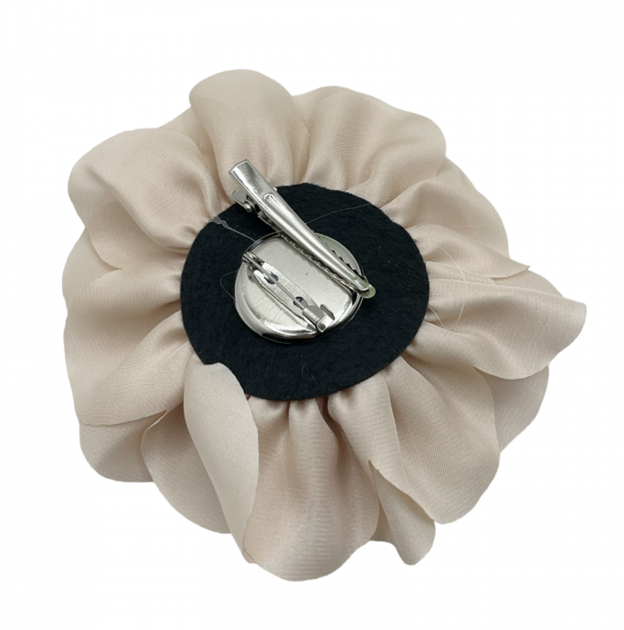 Brosa Floare BEAUTY, Crem, 15cm, Cu clips pentru par [2]