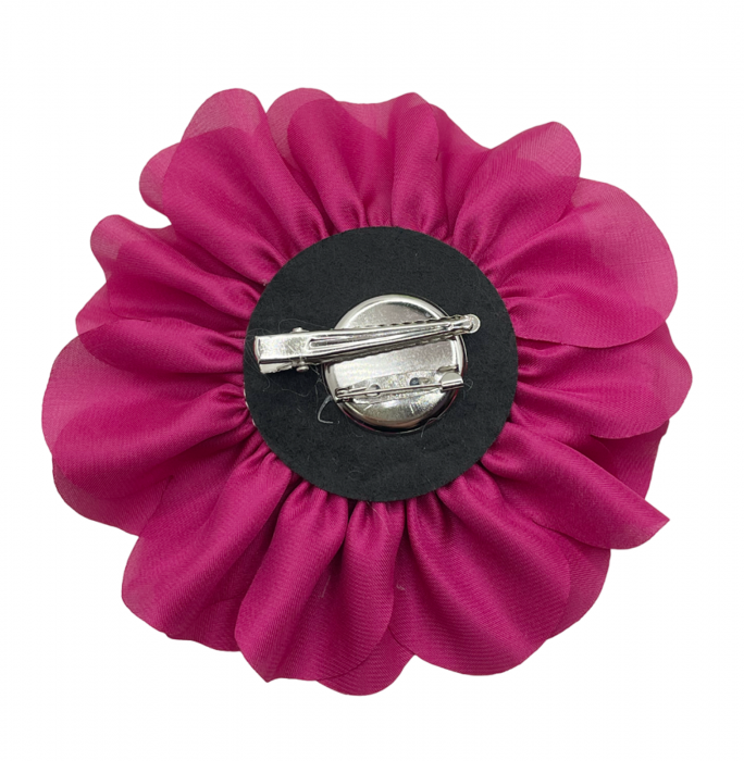 Brosa Floare BEAUTY, Roz, 15cm, Cu clips pentru par [2]