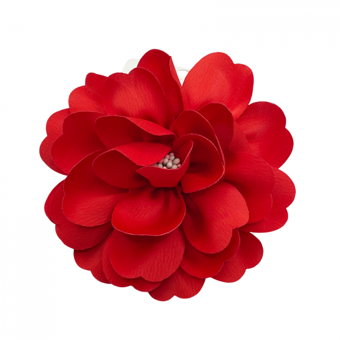 Brosa Floare GRACE, Rosu, 10cm, Cu clips pentru par [1]