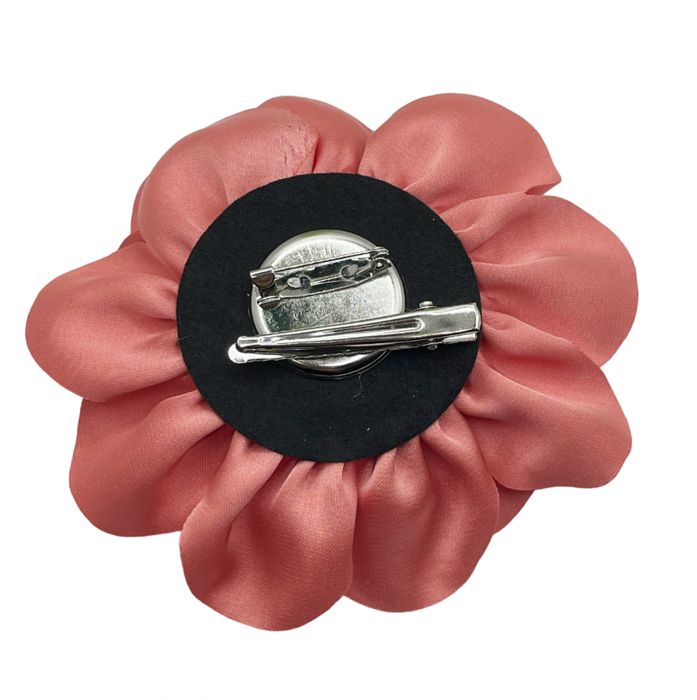 Brosa Floare GRACE, Roz, 10cm, Cu clips pentru par [2]