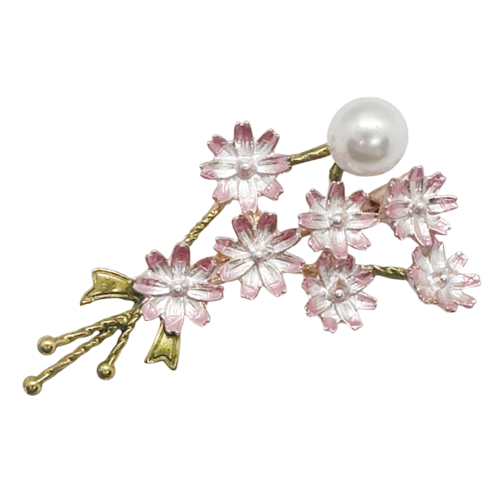 Broșă Floare Roz cu Perlă Elegantă | Prăvălia cu Surprize [2]