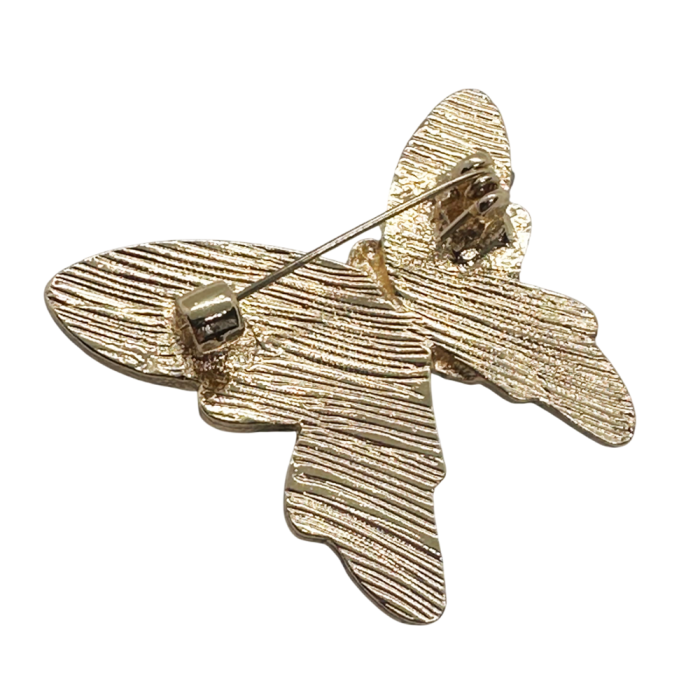 Brosa Fluture asimetric JOLLIE auriu cu cristale [2]