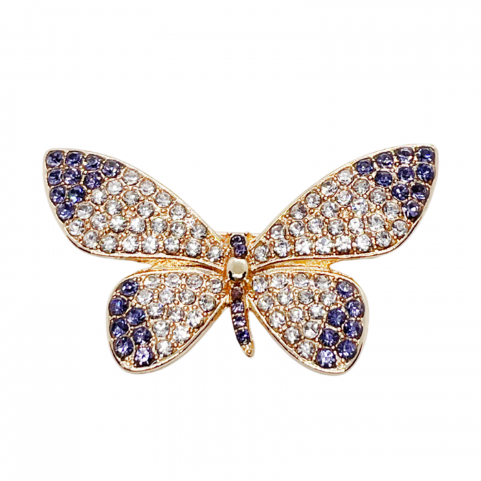 Brosa Fluture cu strasuri BELLA, Auriu, 4.5cm [1]