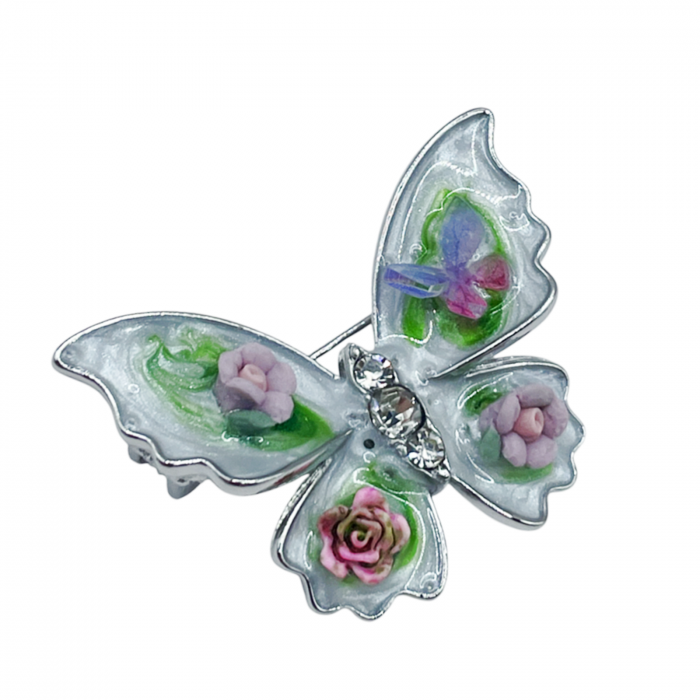 Brosa Fluture cu sidef MILLIE, 3.5cm [2]