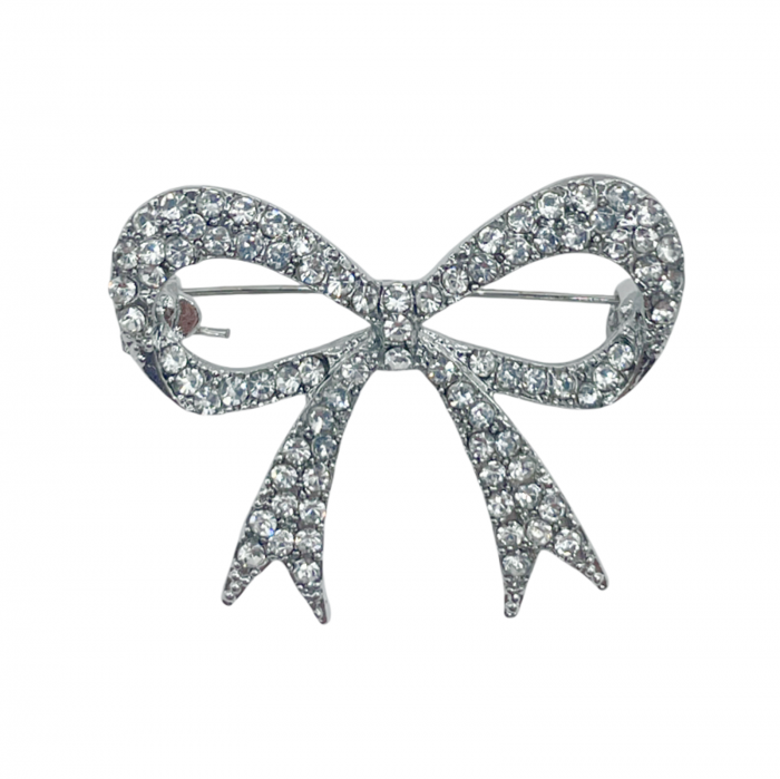 Brosa Fundita cu strasuri INGRID, Argintiu, 3cm [1]