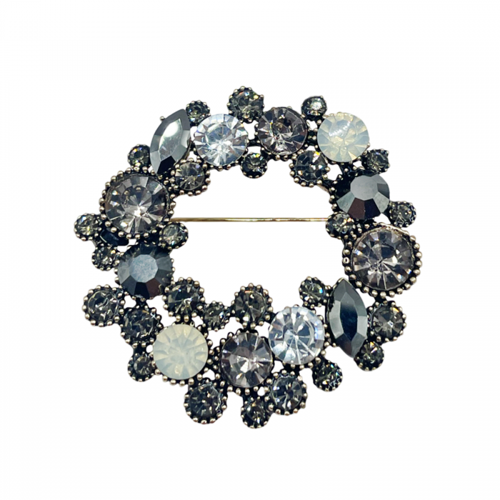 Brosa Coronita cu strasuri YVETTE, Auriu, 4.5cm [2]