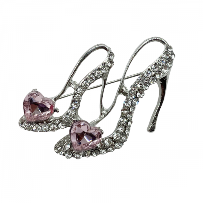 Brosa cu strasuri CINDERELLA, Argintiu, 4cm [4]