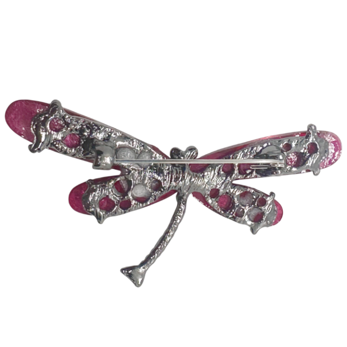 Broșă Libelulă argintie cu Aripi bej [2]