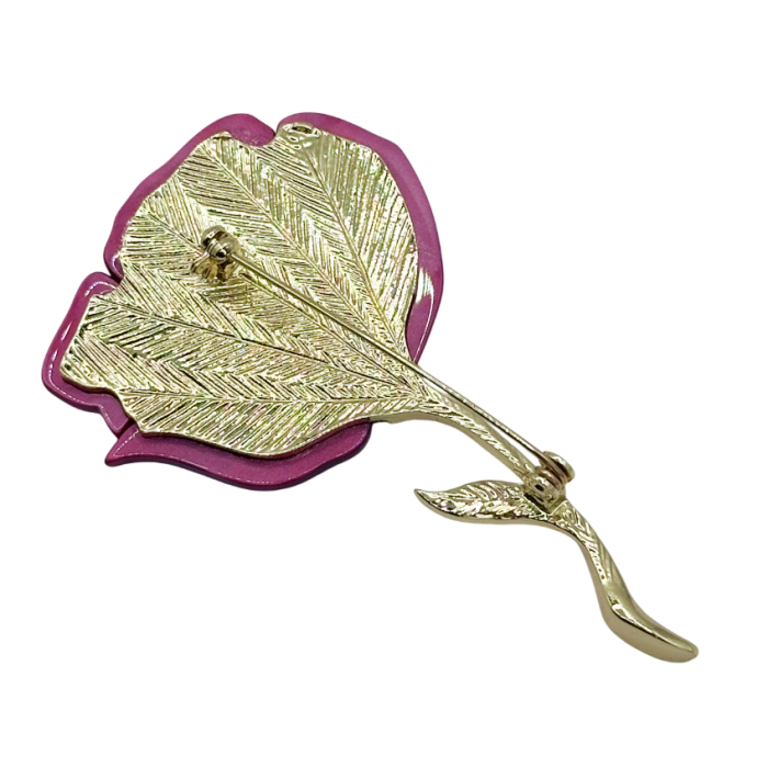 Broșă mac roșu cu accente aurii elegante [2]