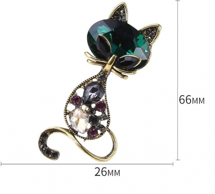 Brosa pisica LUCY, Auriu, 6.5cm [4]