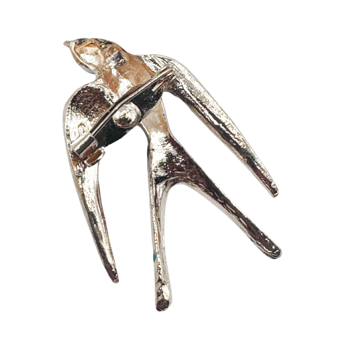 Brosa randunica aurie cu strasuri  [2]