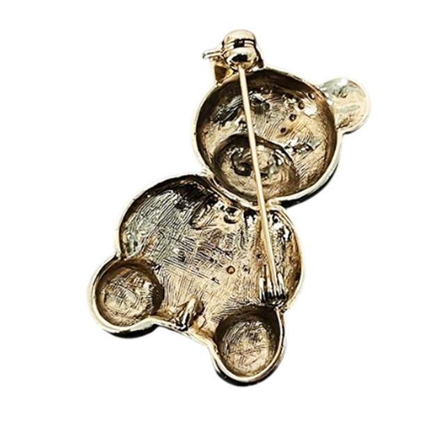 Brosa Ursulet auriu TEDDY cu strasuri [2]