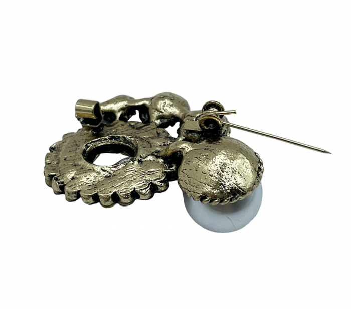 Brosa VINTAGE FRANCINE, Auriu, 4cm [3]