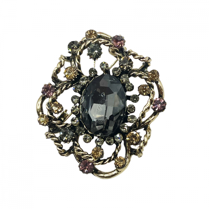 Brosa VINTAGE LAURIE, Auriu, 4.5cm [1]