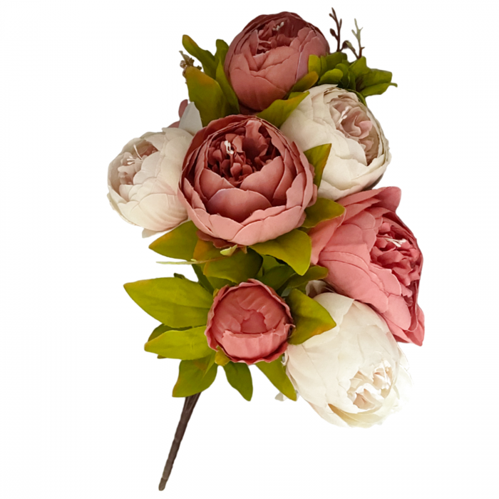 Bujori artificiali BERENICE, Coral, 45cm [3]