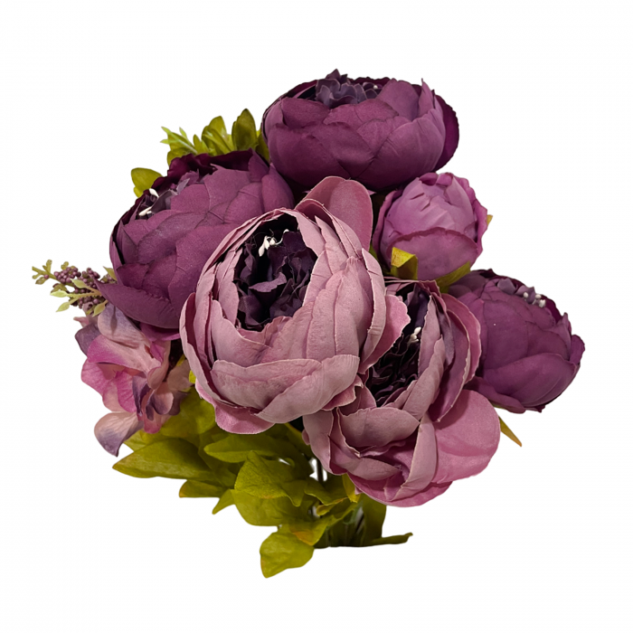 Bujori artificiali BERENICE, Mov deschis/ Violet, 45cm [4]