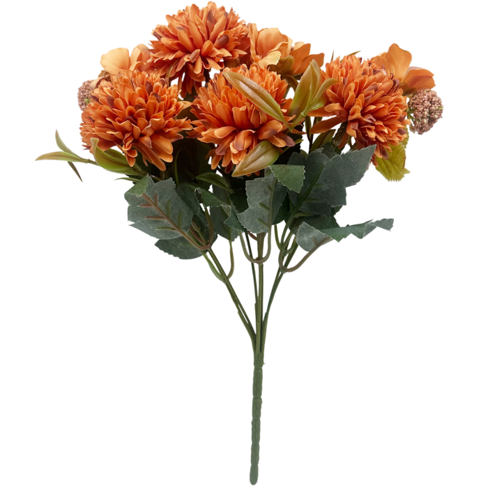 Buchet decorativ CHRYSANTHEME - Portocaliu, 30 cm [2]