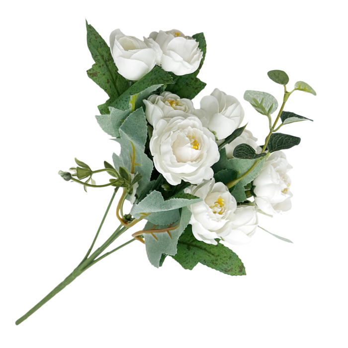 Buchet flori artificiale albe - Bujori eleganti [2]