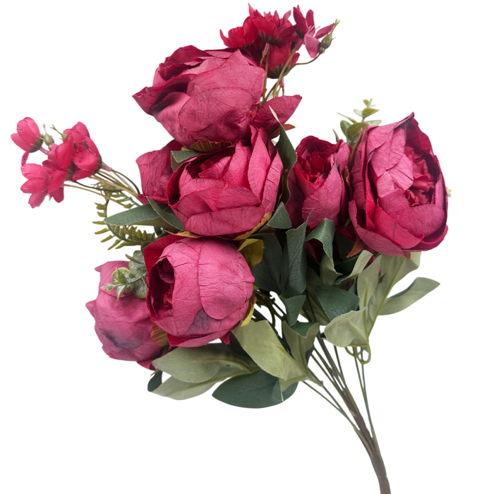 Buchet Flori artificiale ROMANCE - Bujori Rosii Vintage [3]