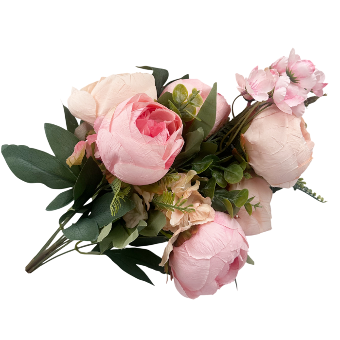 Buchet Flori artificiale ROMANCE - Bujori Roz Vintage [3]